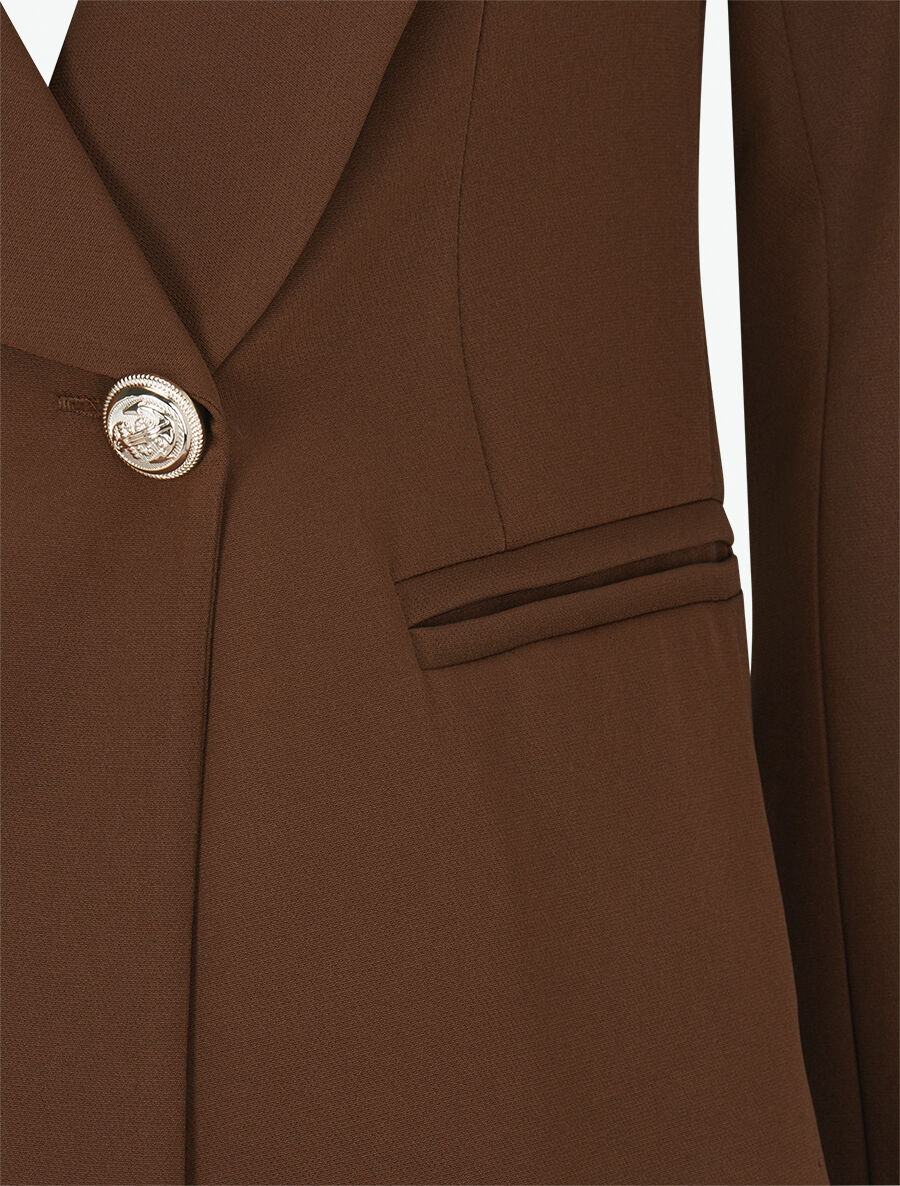 Veste à col smoking - Marron - 3