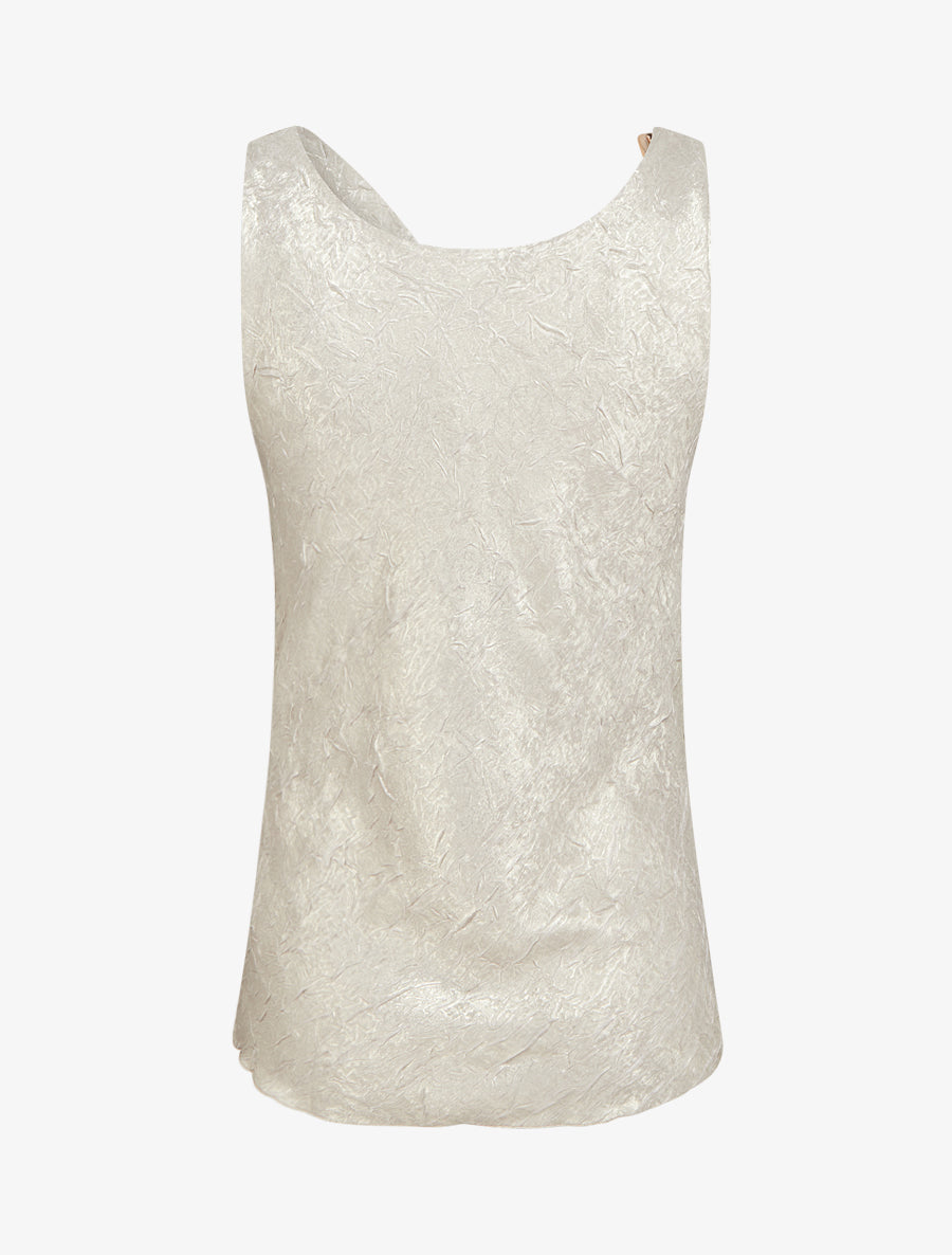 Top droit irisé à col bénitier - Beige - 2