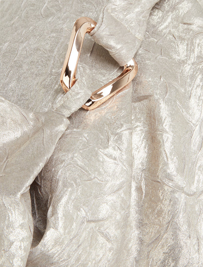 Top droit irisé à col bénitier - Beige - 3