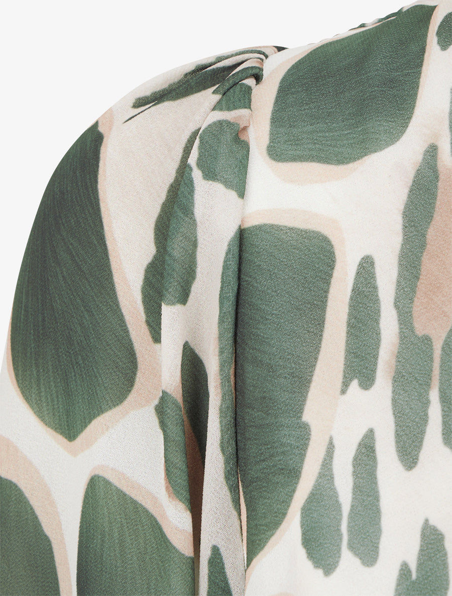 Robe à dos nu V imprimé fantaisie - Kaki - 3