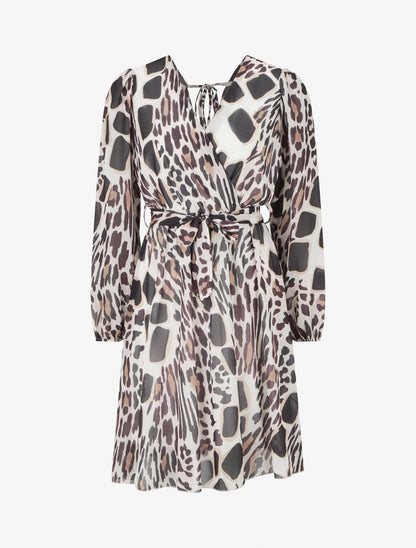 Robe à dos nu V imprimé fantaisie - Noir - 1