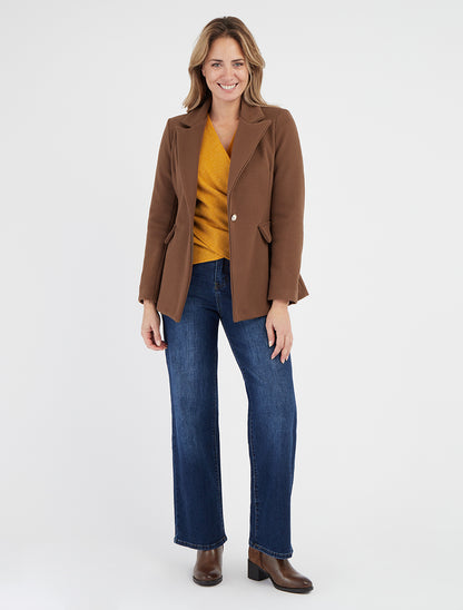 Veste à poches décoratives - Marron clair