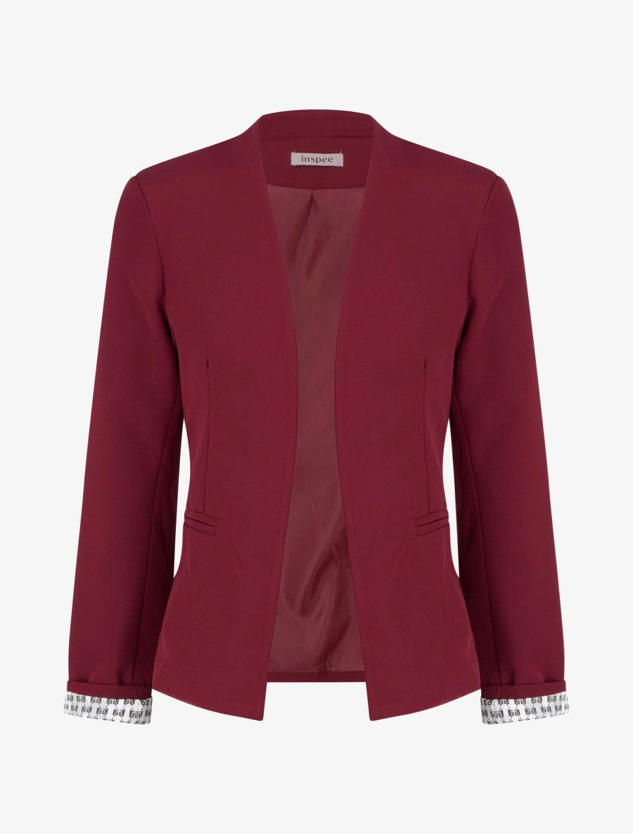 Veste droite à épaulettes - Bordeaux