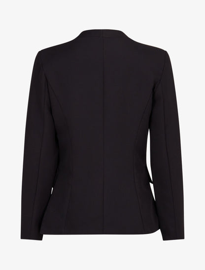 Veste à col droit et bord cranté - Noir - 2