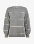 Pull uni à raures irisées - Gris - 1
