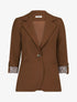 Veste cintrée à rabat léopard - Marron - 1