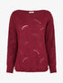 Pull uni à détail ajouré - Bordeaux - 1