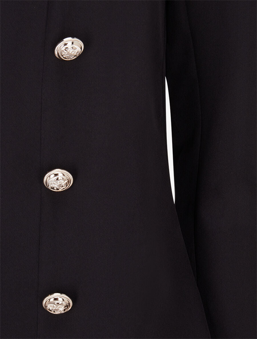 Veste officier à col droit - Noir - 3