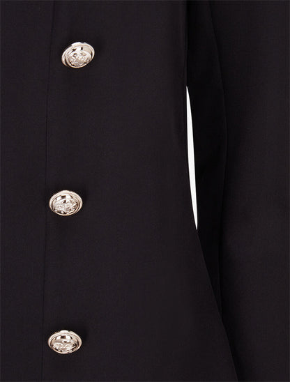 Veste officier à col droit - Noir - 3