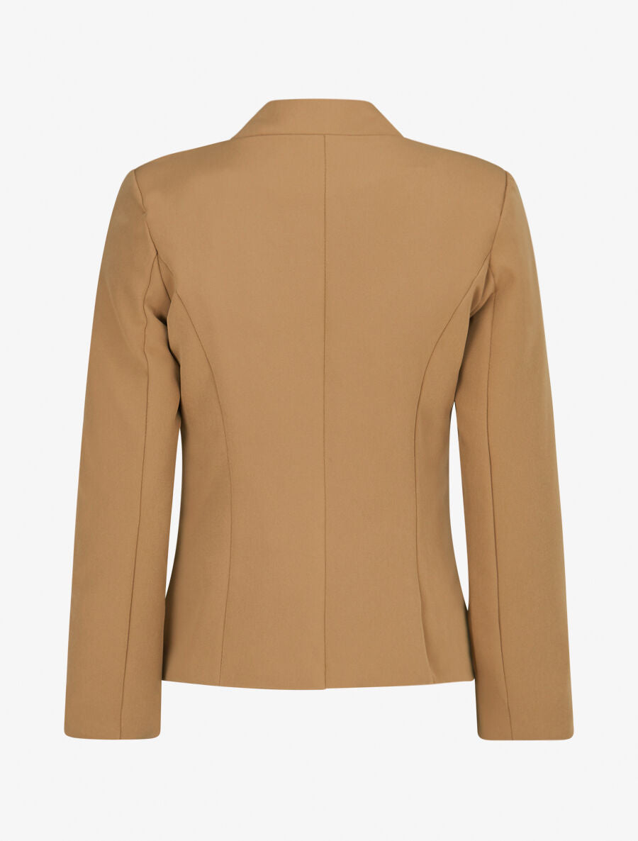 Veste officier à col droit - Beige foncé - 2