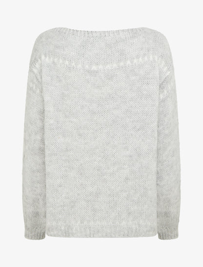 Pull uni duveteux - Gris - 2