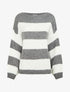 Pull en maille rayé bicolore - Gris - 1