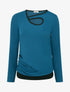 Pull fin ajouré à boutons - Bleu canard - 1