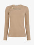 Pull ajouré à empiècement bijou - Taupe - 1