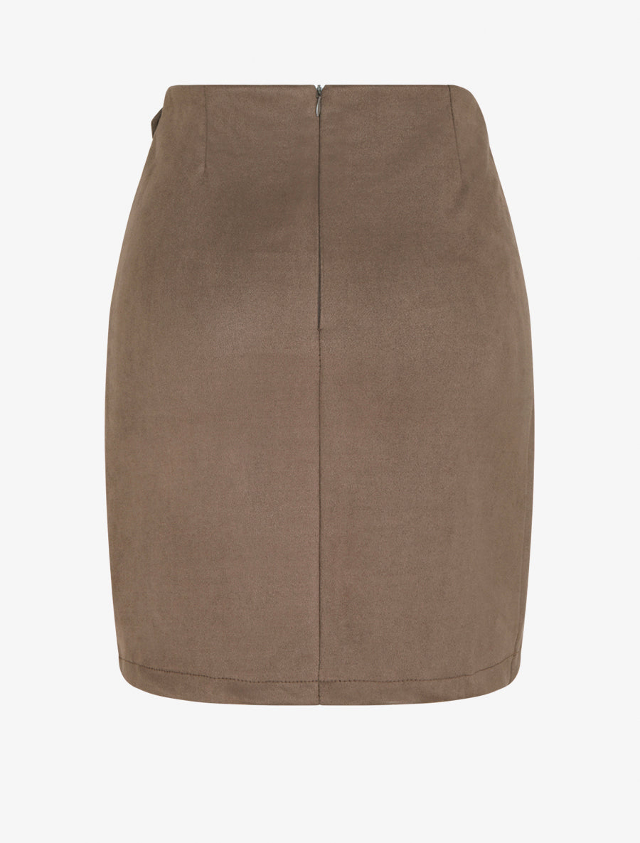 Jupe style portefeuille à oeillet - Marron