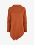 Poncho uni texturé à manches longues - Terracotta - 1