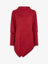 Poncho uni texturé à manches longues - Rouge - 1