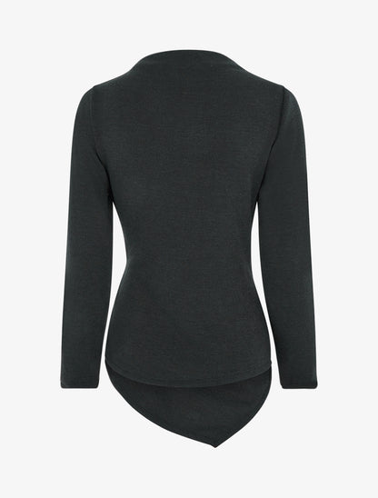 Pull fin à empiècement broche - Noir - 2