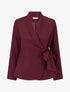 Blazer uni à nouer - Lie de vin - 1