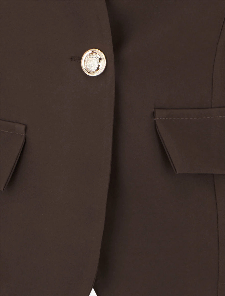 Blazer uni boutonné - Marron