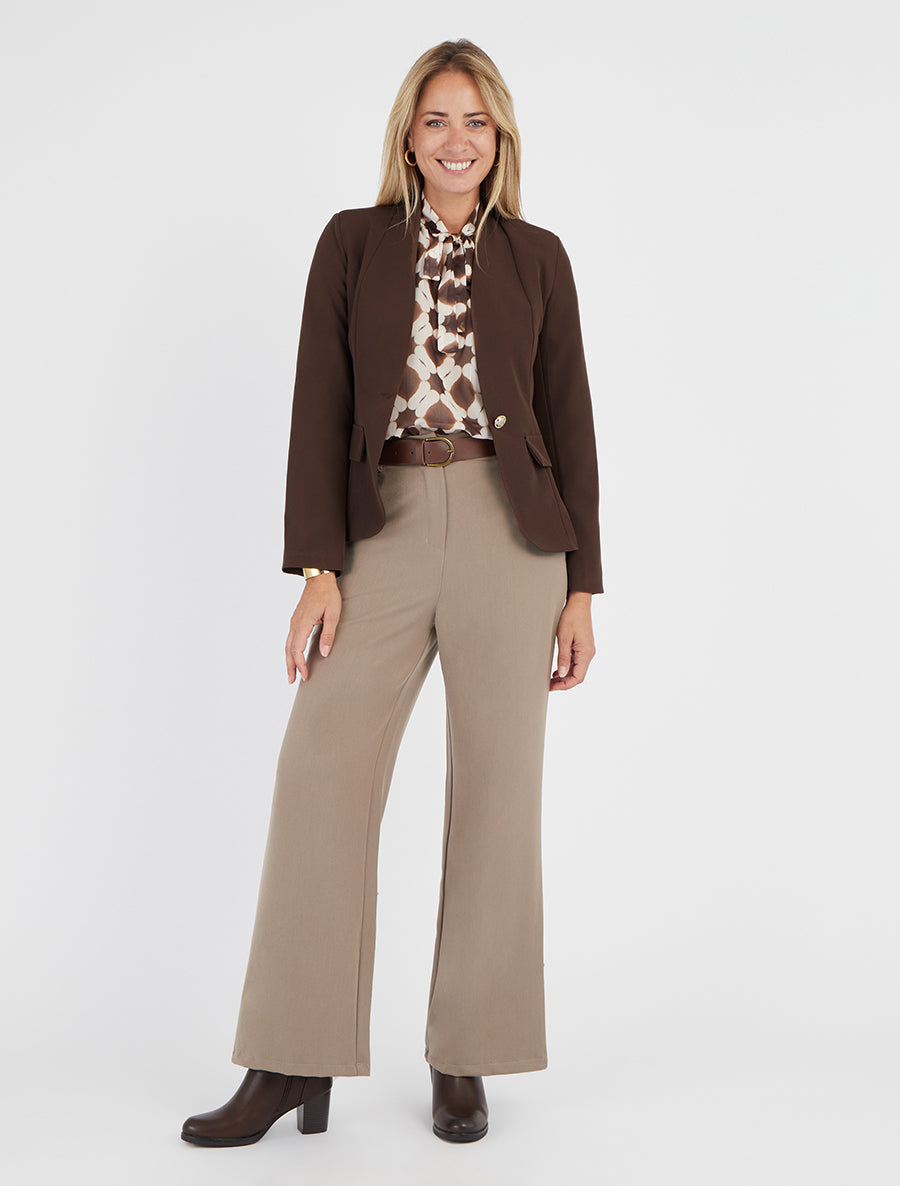 Blazer uni boutonné - Marron