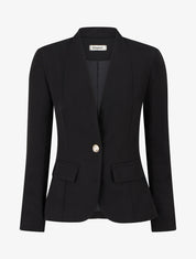 Blazer uni boutonné - Noir - 1
