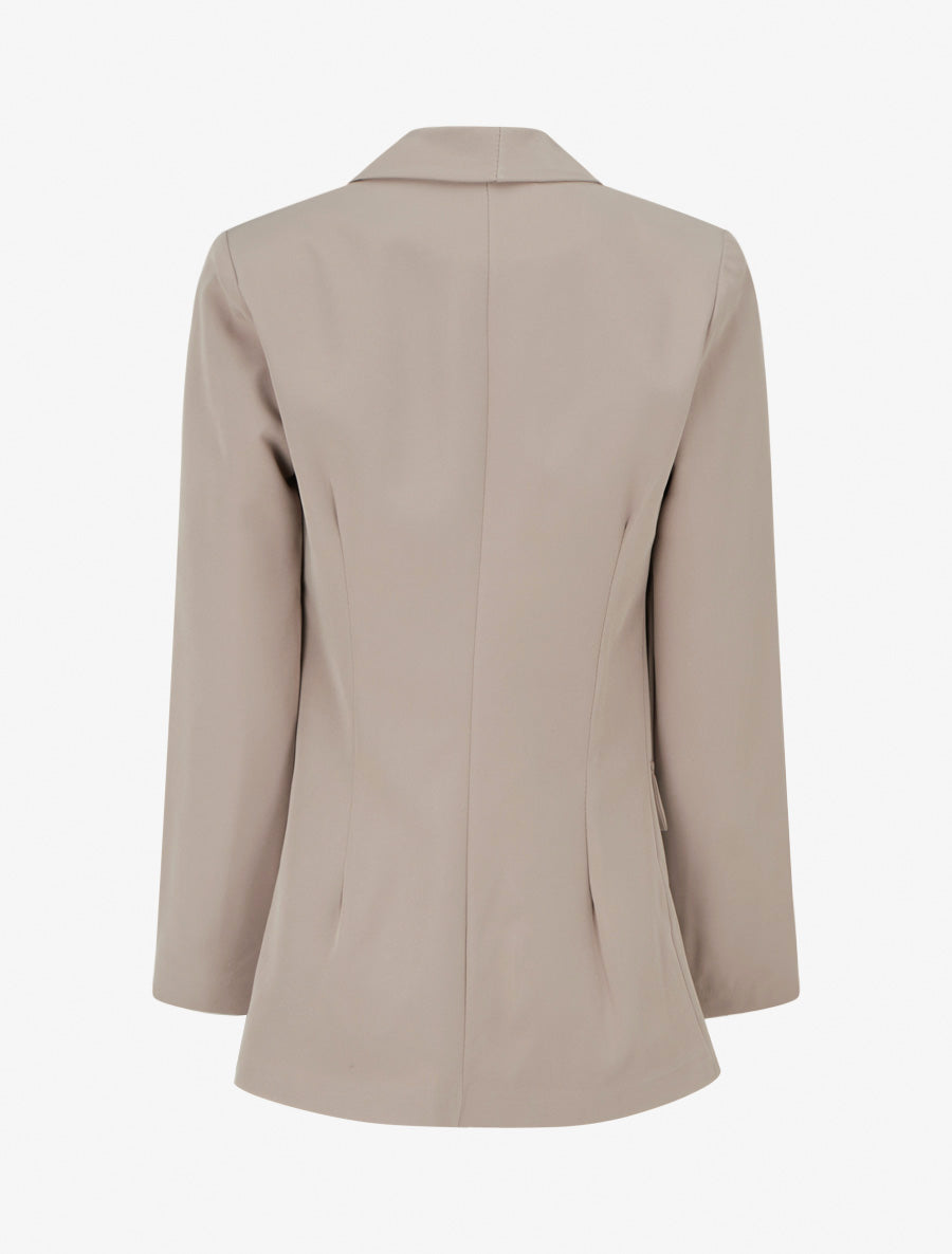 Blazer droit à épaulettes - Taupe