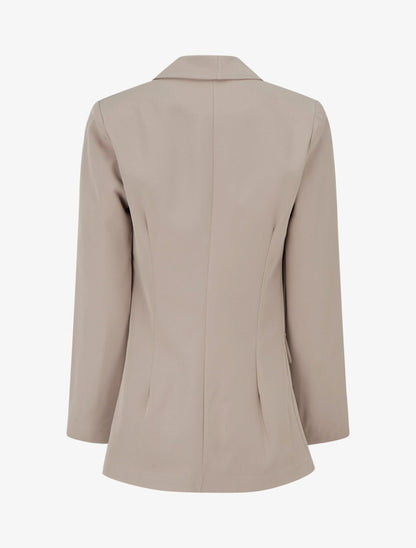 Blazer droit à épaulettes - Taupe