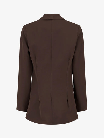 Blazer uni à poches décoratives - Marron
