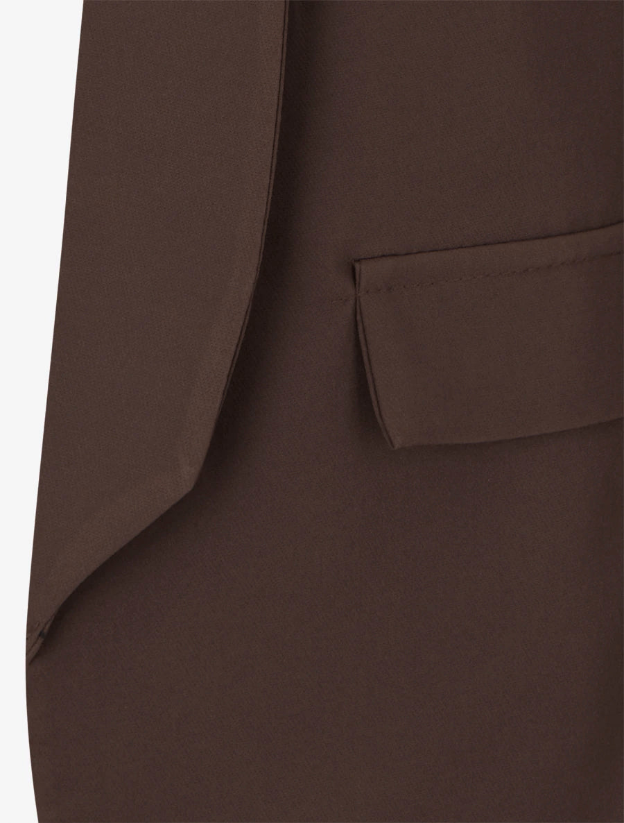 Blazer uni à poches décoratives - Marron