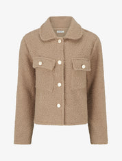 Veste effet laine bouclée - Taupe