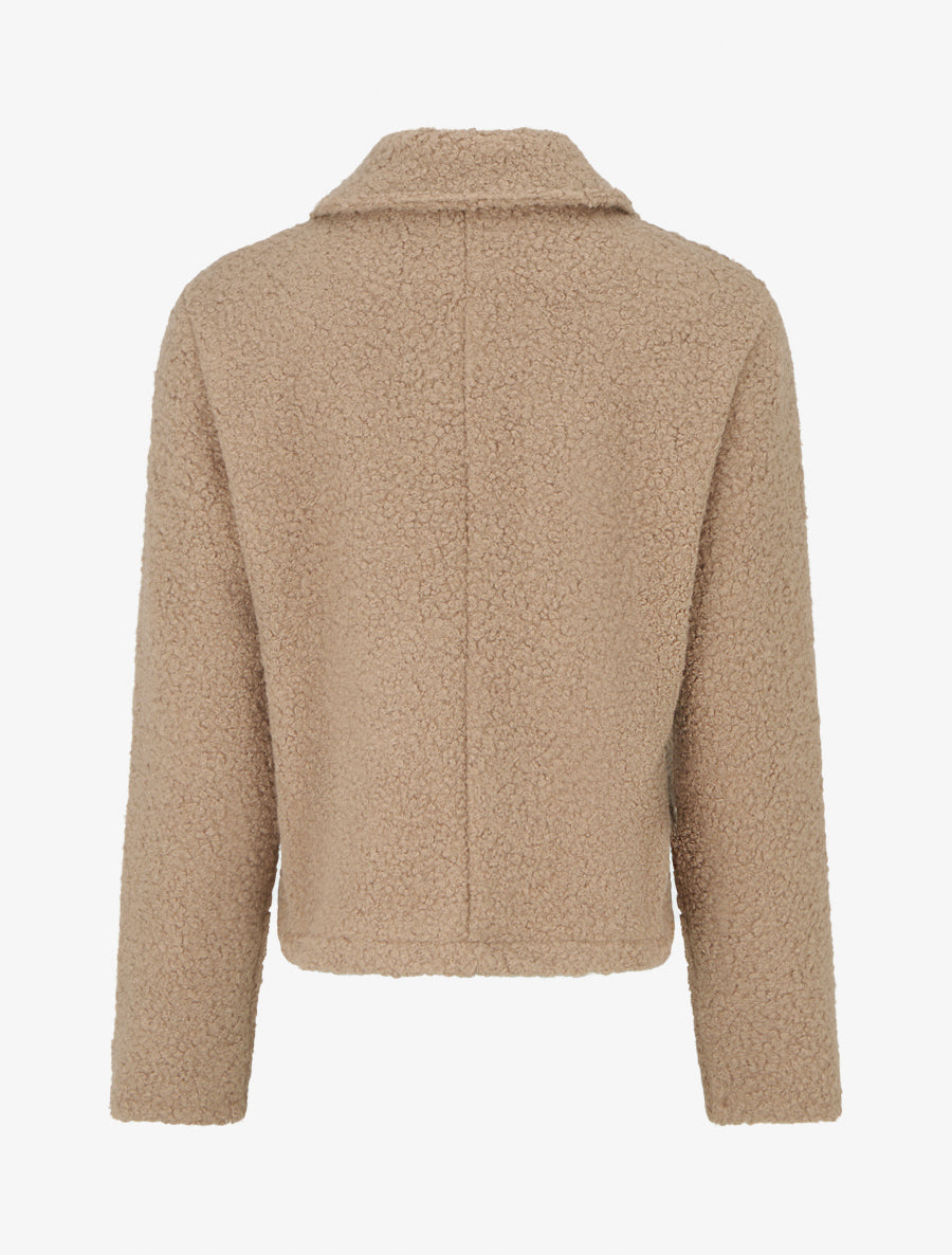 Veste effet laine bouclée - Taupe