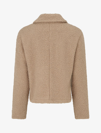 Veste effet laine bouclée - Taupe