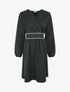 Robe uni cache-coeur à bande stylisée - Noir - 1