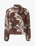 Blouse en voile imprimé floral à nouer - Marron - 1