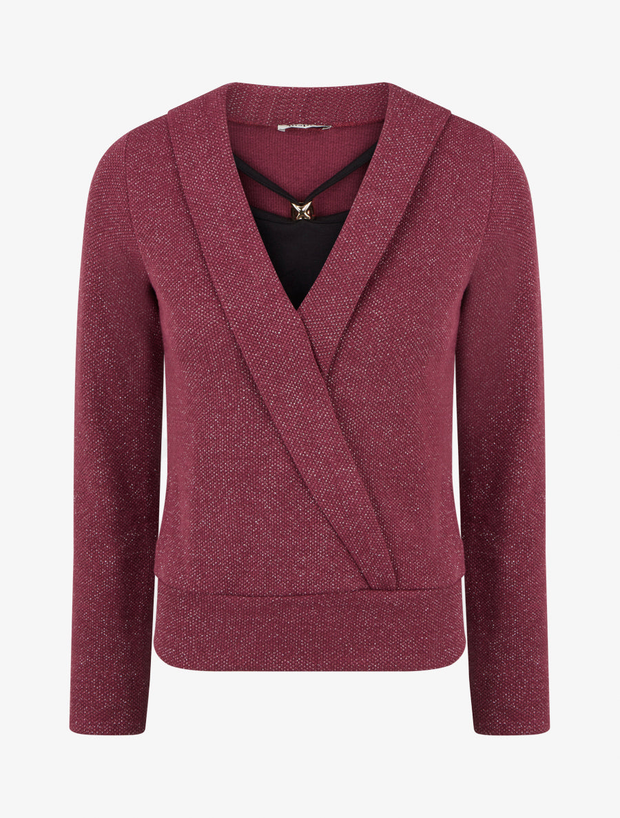 Pull Superposé Bordeaux - Taille M - Neuf Sans étiquettes - Coupe Regular - Femme