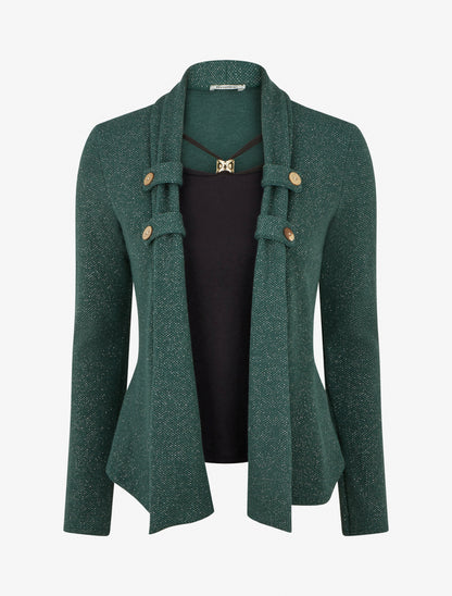 Pull effet gilet en superposition irisé - Vert foncé - 1