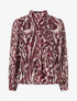 Blouse en voile imprimé léopard - Prune - 1