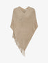 Poncho asymétrique à détail sequins - Beige - 1