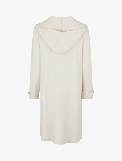 Gilet droit long à capuche - Beige clair - 2