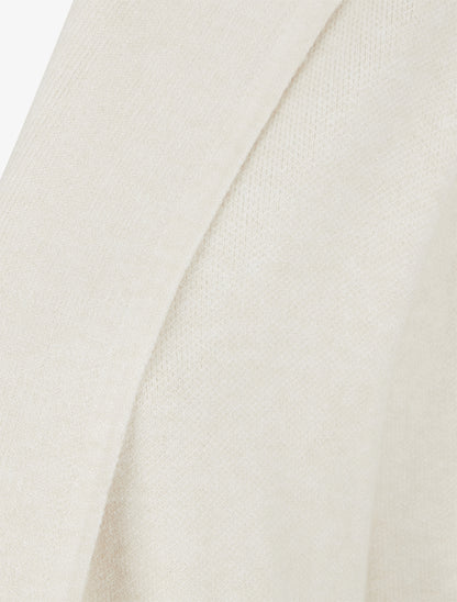 Gilet droit long à capuche - Beige clair - 3