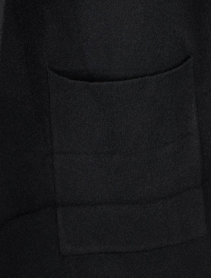 Gilet droit long à capuche - Noir - 3