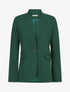 Veste longue à col cranté - Vert forêt - 1