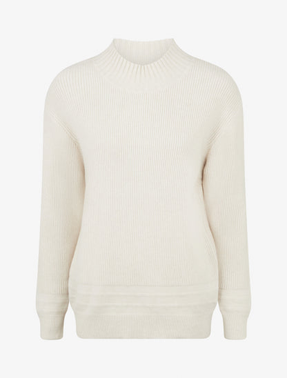 Pull droit uni côtelé - Écru - 1