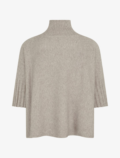 Pull coupe carrée à manches courtes - Taupe clair - 2