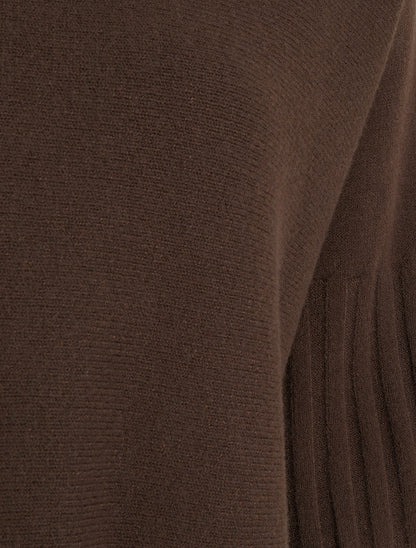 Pull coupe carrée à manches courtes - Marron - 3