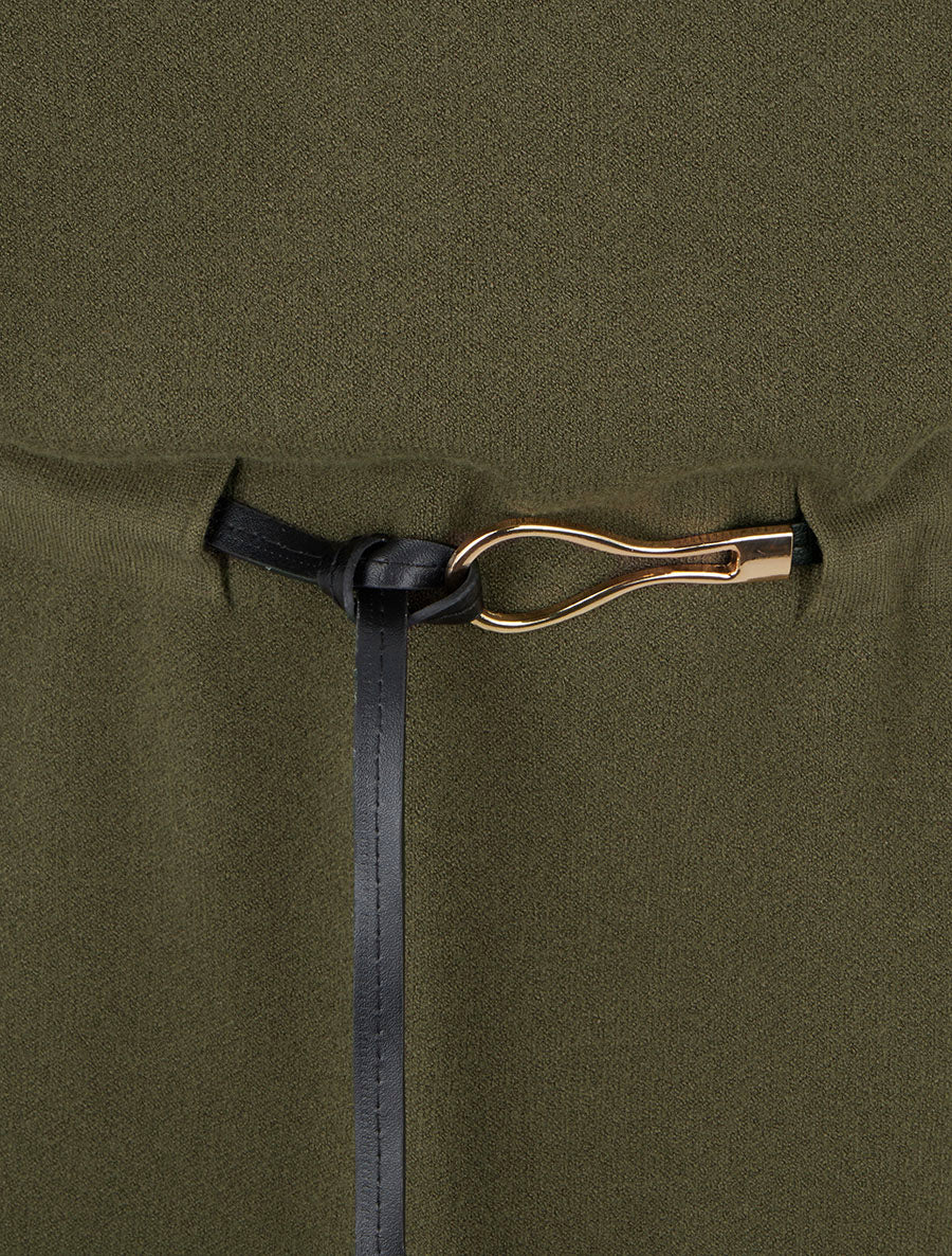 Robe pull droite à manches courtes - Kaki - 3