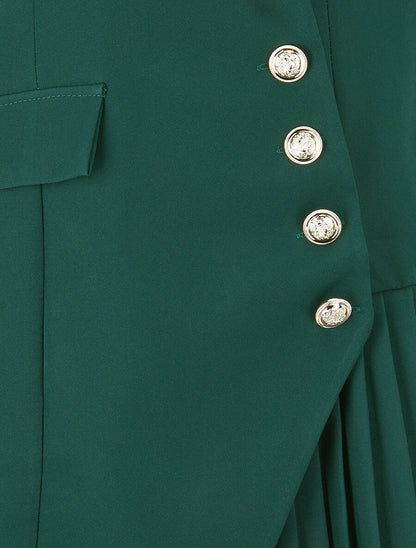 Veste longue à plis - Vert - 3
