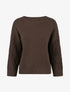 Pull uni à manches ajourées - Marron - 1
