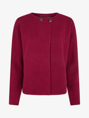 Cardigan uni à deux boutons - Lie de vin - 1